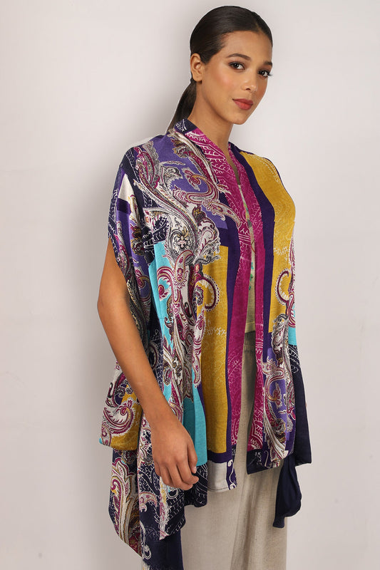 Multicolour Paisley Cardigan