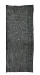 Solid Black Silk Wool Linen Cashmere Scarf