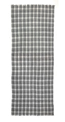 Black and White Silk Wool Cashmere Scottish plaid Scarf