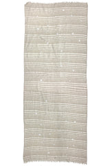 Stone and White Linear Silk Cashmere Scarf