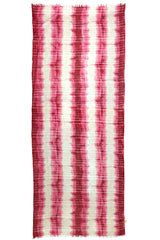 Shibori Petal Red and Ivory Silk Cashmere Scarf