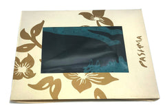 Blue and Black Feline Silk Cashmere Scarf