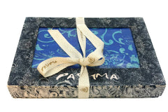 Cobalt-Blue Paisley Silk Cashmere Scarf