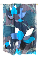 Blue Lotus Silk Cashmere Scarf