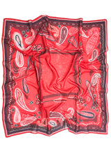 Scarlet Paisley Cotton Silk Scarf