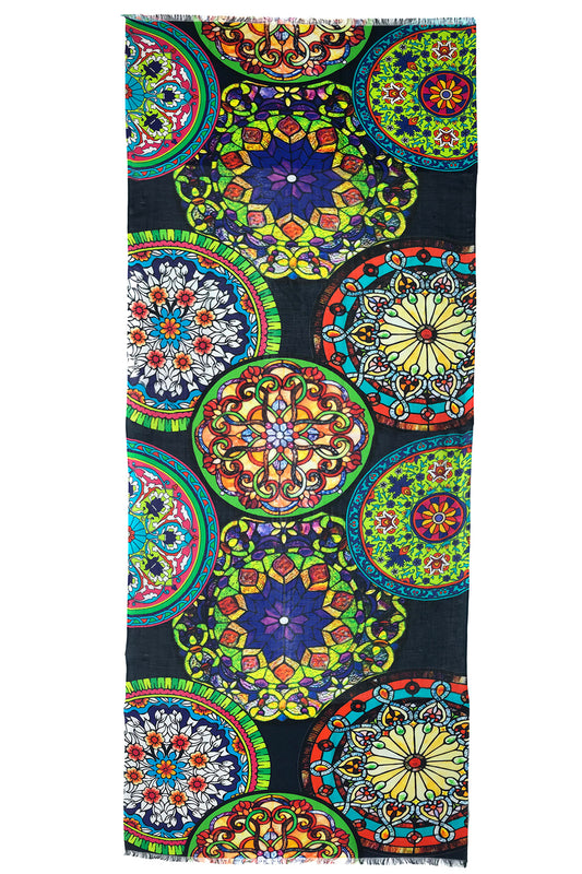 Stained Glass Cotton Silk Scarf