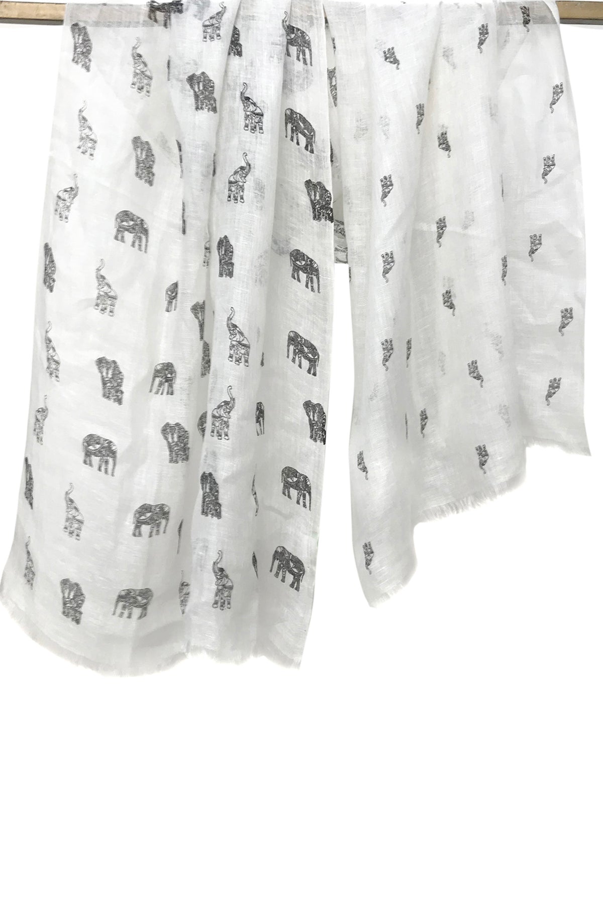 White Elephant Contemporary Linen Scarf