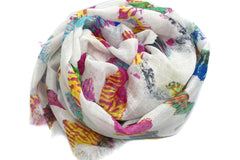 Kaleidoscopic Lines Silk Linen Scarf