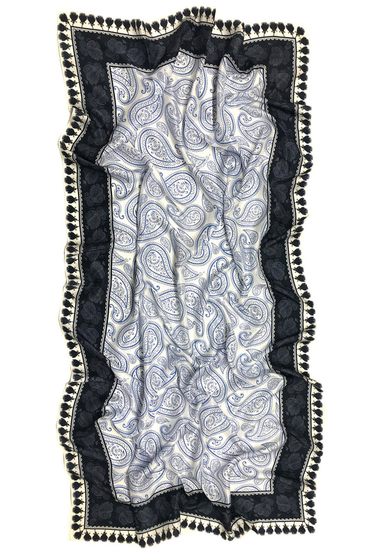 Toile Paisley Silk Scarf