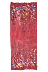 Bordeaux Wildflowers Silk Cashmere Scarf