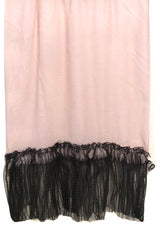 Blush and Black Frills Silk Cashmere Scarf