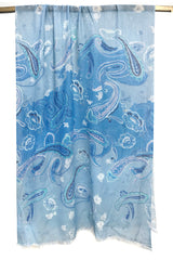 Shades of Blue Paisley Scarf