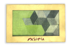 Tessalations on Green & Grey Contemporary Silk Cashmere Scarf